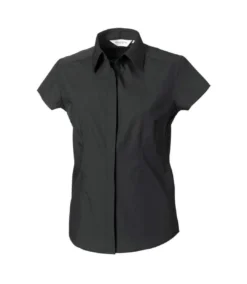 Russell Collection Ladies/Womens Short Sleeve Poly-Cotton Easy Care Poplin Shirt (Black) -Featured Women's Clothing Stores B10DEC23A2D49D9C851793F0CE49DFA9597000522D3B22036F116FAC65D9CEA0