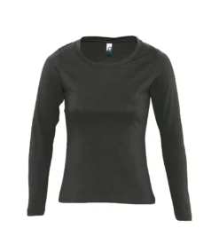 SOLS Womens/Ladies Majestic Long Sleeve T-Shirt (Dark Gray)