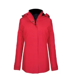 Kariban Womens/Ladies Hooded Parka Jacket (Red)