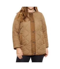 Dorothy Perkins Womens/Ladies Contrast Collarless Plus Padded Jacket (Chocolate)