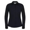 Russell Collection Ladies Long Sleeve Fitted Poplin Shirt (French Navy)