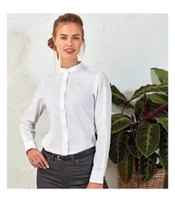 Premier® Premier Womens/Ladies Grandad Collar Formal Shirt (White) -Featured Women's Clothing Stores BC0E8CFC77E5638191D9EF70AA5560C408C0362D8C7B961860D9604E6D5C099A