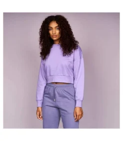 Juice Womens/Ladies Catalina Crew Neck Crop Sweatshirt (Purple) -Featured Women's Clothing Stores BCD4D36FCC113E8B35835C52A1AA4C902F95EFF4F7E167F7DAD6447138A5D5E4