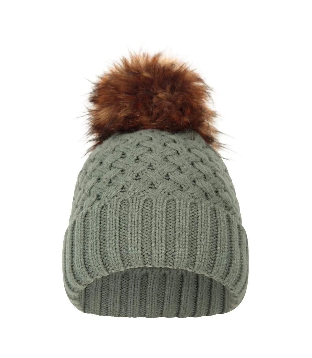 Mountain Warehouse Womens/Ladies Lisbon Pom Pom Borg Lined Beanie (Green) 1 Mountain Warehouse Womens/Ladies Lisbon Pom Pom Borg Lined Beanie (Green)