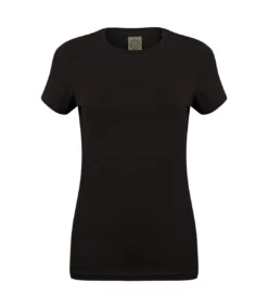 Skinni Fit Womens/Ladies Feel Good Stretch Short Sleeve T-Shirt (Black)