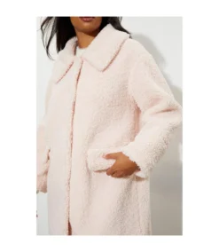 Dorothy Perkins Womens/Ladies Teddy Collared Longline Coat (Pink) -Featured Women's Clothing Stores C78846C4B23F05965AC10FBD1CAABE2EB6F509185A3332CA231059317A3822CE