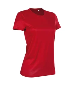 Stedman Womens/Ladies Active Sports Tee (Crimson Red)
