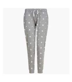 SF Womens/Ladies Stars Lounge Pants (Heather Grey/White)