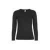 B&C Womens/Ladies E150 Long Sleeve T-Shirt (Black)