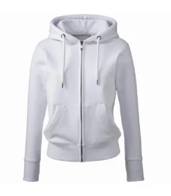 Anthem Womens/Ladies Organic Full Zip Hoodie (White)