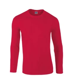Gildan Unisex Adult Softstyle Long-Sleeved T-Shirt (Red)