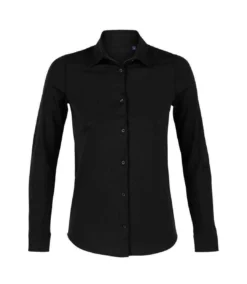 NEOBLU Womens/Ladies Balthazar Jersey Long-Sleeved Shirt (Deep Black)