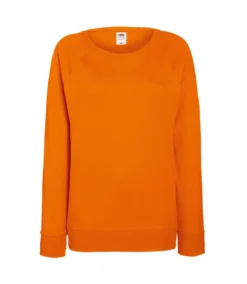 Fruit OF The Loom Ladies Fitted Lightweight Raglan Sweatshirt (240 GSM) (Orange)
