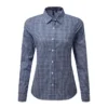 Premier® Premier Womens/Ladies Maxton Check Long Sleeve Shirt (Navy/White)