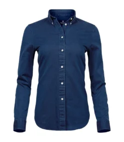 Tee Jays Womens/Ladies Twill Shirt (Indigo)