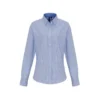 Premier® Premier Womens/Ladies Striped Oxford Long-Sleeved Formal Shirt (White/Oxford Blue)