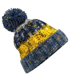 Beechfield® Womens/Ladies Corkscrew Pom Pom Beanie (Morning Frost)