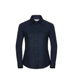 Russell Womens/Ladies Oxford Easy-Care Long-Sleeved Shirt (Bright Navy)
