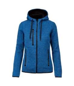 Proact Womens/Ladies Heather Hooded Jacket (Light Royal Blue Melange)