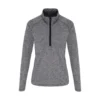 TriDri Womens/Ladies Long Sleeve Performance Quarter Zip Top (Black Melange/Black)