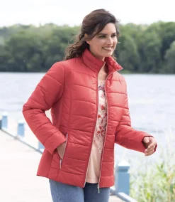 Women's Coral Puffer Jacket -Featured Women's Clothing Stores a2a5774870e274f18bc698e4ddc912fb