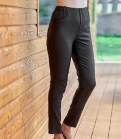 Women's Black Satin-Effect Stretchy Pants -Featured Women's Clothing Stores b21970edbe706fc17bc55890813fdf0f