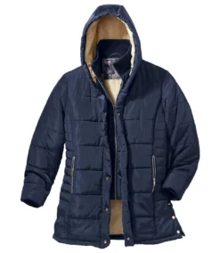 Women's Navy Padded Winter Jacket - Water-Repellent - Faux-Fur Hood -Featured Women's Clothing Stores b33cc33cfa7fd6c43bbef1aa69c7dea6