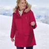 Women's Raspberry Quilted Parka - Hood