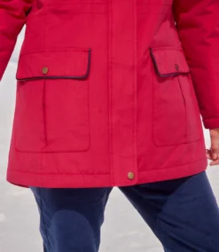 Women's Raspberry Quilted Parka - Hood -Featured Women's Clothing Stores c8126be207f96b8b43905513b1a787dd