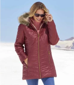 Women's Longline Padded Coat - Water-Repellent