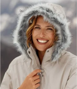 Women's Beige Water-Repellent Parka -Featured Women's Clothing Stores c8dde2e3314e6cf19a6f19e60a59d4d0