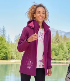 Women's Plum Fleece-Lined Softshell Jacket -Featured Women's Clothing Stores ce49fe0e773206fb20b105b1b41ab650
