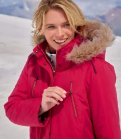 Women's Raspberry Quilted Parka - Hood -Featured Women's Clothing Stores eec60cb7032ad6f178faa2682a9f867e