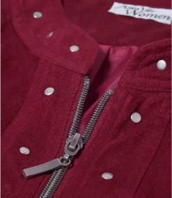 Women's Burgundy Faux-Suede Jacket -Featured Women's Clothing Stores f022470cde3dc4851b722db03586a835