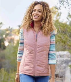 Women's 2-in-1 Reversible Padded Vest - Pink