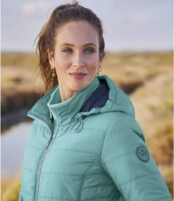 Women's Blue Padded Jacket - Water-Repellent -Featured Women's Clothing Stores ff45dcfe533881b59db97f57c7b1339f